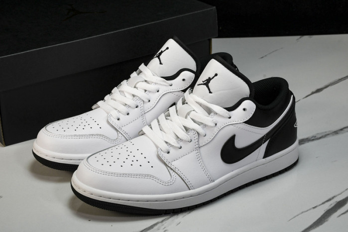 jordan 1 low white black - 553558-132