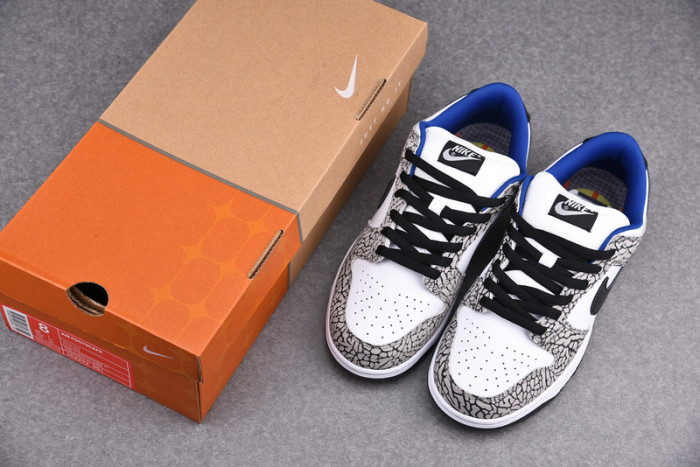 nike dunk sb low s*upre*me white cement - 304292-001