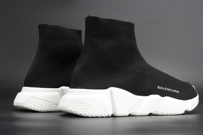 bl stretch mesh high top sneaker black white