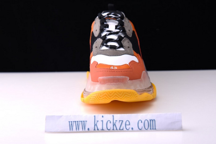 bl triple s trainers clear sole orange black 541624 w09e1 1766